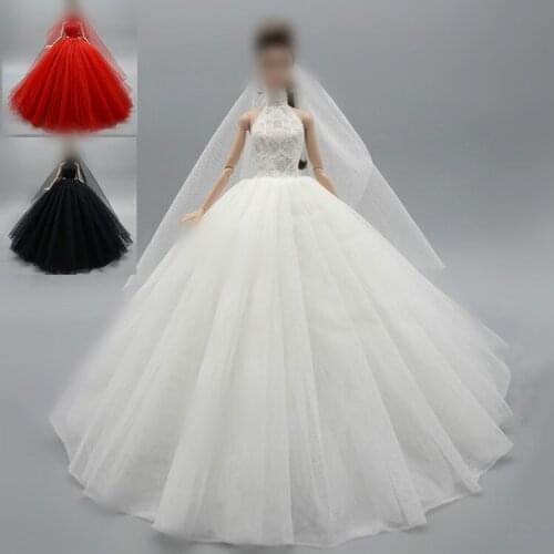 30cm Doll Dress Fashion Spinning wedding dress high collar for licca For Barbie Doll Accessories Baby Toys Best Girl' Gift