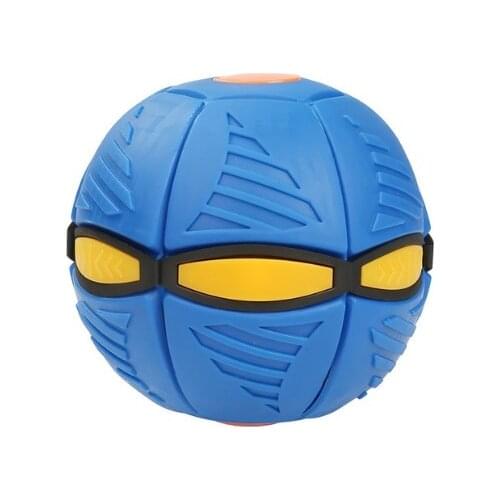 Flat Deformation Ball Flying Saucer Shape Toy Outdoor Bouncing Ball Rebound Bouncing Ball Outdoor Toy Blue