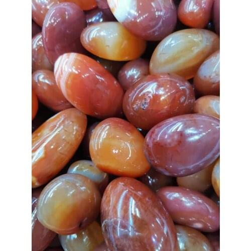 Carnelian Tumble Warm Red Less White Some With Lace Pattern