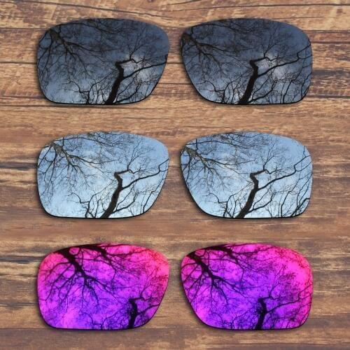 ToughAsNails 3 Pairs Black.Silver.Midnight Sun Polarized Replacement Lenses for Oakley Holbrook OO9102 Sunglasses