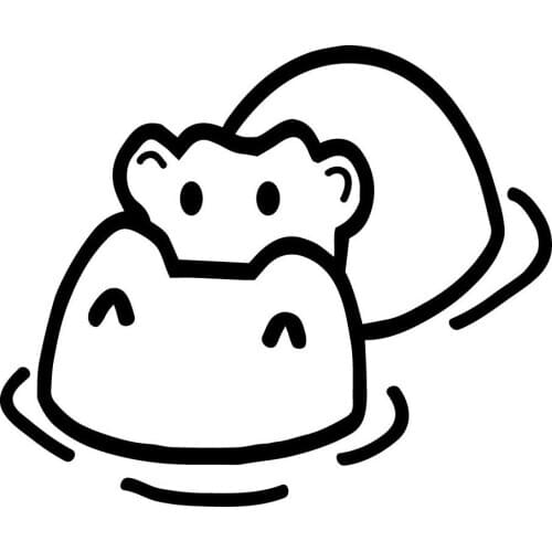 Hippo in Water Decal Window Bumper Sticker Car Hippopotamus Animal Wildlife Zoo