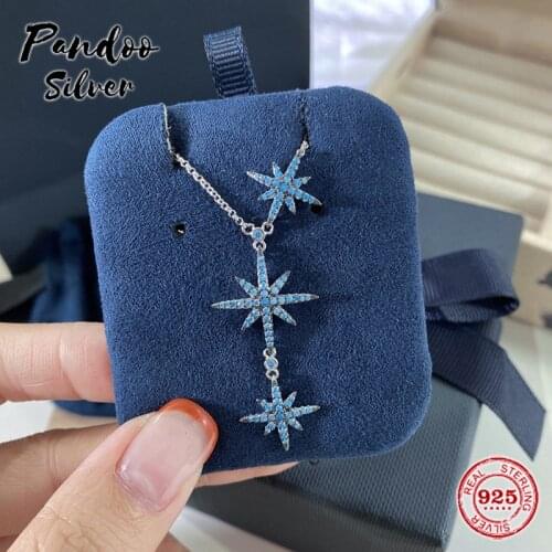 High Quality S925 Sterling Silver Jewelry 1:1 Copy, Lake Blue Sweater Chain, Turquoise Meteorites Necklace Women Jewelry Gift