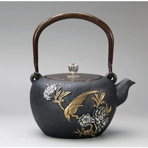 Japanese High-End Uncoated Gilding Iron Teapot Cast Iron Kettle Boiling Water Tea Making Cast Iron Teapot Tea Set