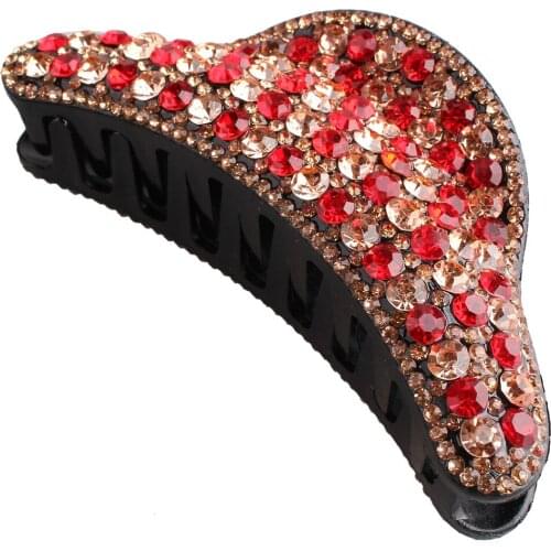 New Arrival Colorful Hairdress For Women Crystal Big Hair Claw Clips Hollow Out Carving Crab For Hair Large Size Hair Clamps