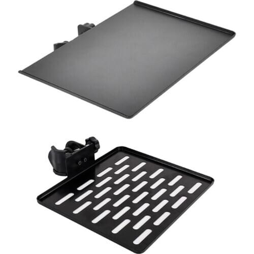 Sound Card Tray Hollowed-out Live Broadcast Microphone Rack Stand with Free Regulating Clamp Storage Shelf Phone Clip Holder