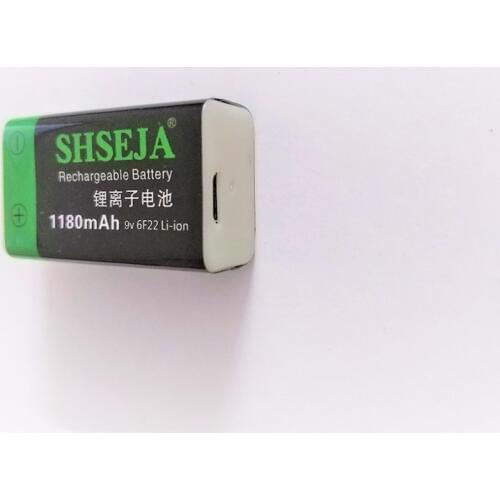 1pcs/lot SHSEJA 9V 1000mAh lithium ion battery 6F22 USB rechargeable battery detector toy rechargeable battery free shipping