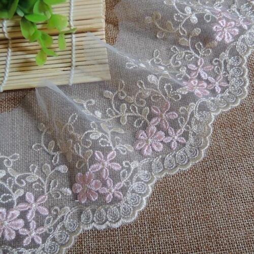 Embroidery Gold Trim Laces Tulle Lace Fabric 9.5cm Lace Ribbon Sewing Applique Guipure Craft Supplies koronka dentelle LA7