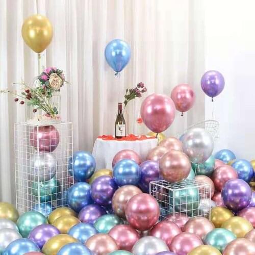 20 12 inch metal red silver latex balloon rose gold thick chrome metal balloon wedding birthday baby shower party decoration
