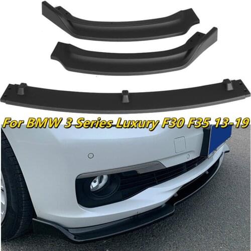 3 Pcs Car Front Bumper Splitter Lip Spoiler For 12-19 BMW 3 Series Luxury F30 F35 2013-2019 Three-section Front Lip Front Shovel
