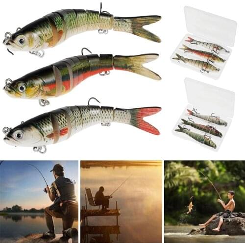 3pcs Fishing Lures Fishing Hard Bait Minnow Floating Swing Crankbait Crazy Wobblers Artificial Bionic Crank Lures for Bass Trout