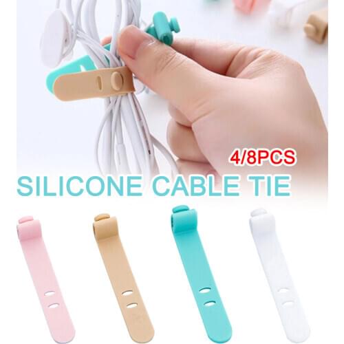 4/8 PCS Reusable Cable Ties Cable Ties Hook Loop Cords Wire Organizer Wraps Cable Nylon Strap Hook Loop Tidy Organizer Tool