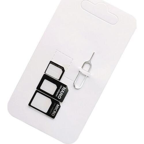 4 in 1 Convert Nano SIM Card to Micro Standard Adapter For iPhone for Samsung 4G LTE USB Wireless Router T3LB