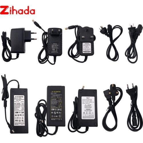 LED Strip Neon Light Power Supply Adapter Transformer AC100-240V to DC5-24V 1A 2A 5A 10A LED Driver Converter EU/US/UK/AU Plug