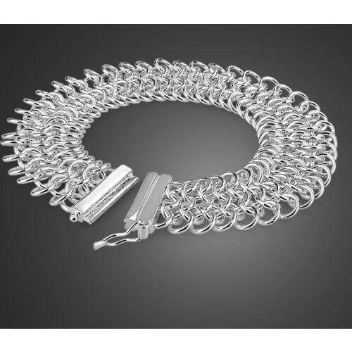 925 sterling silver bracelet womens fashion circle bracelet good quality solid silver bracelet 18cm size birthday gift bijoux