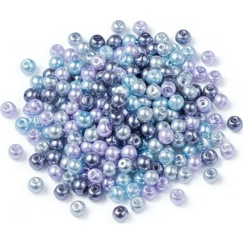4mm 6mm 8mm Multi Color Pearlized Glass Pearl Beads Imitation Pearls Round Loose Bead for DIY Bracelet Necklace Jewelry Making