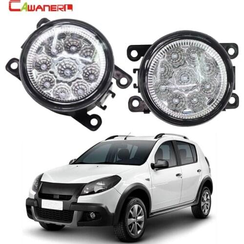 Cawanerl Car Styling LED Light Fog Lamp DRL Daytime Running Light 12V DC 1 Pair For Renault SANDERO STEPWAY Hatchback 2009-2015