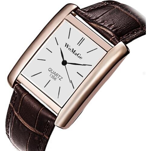 Women Brand Watch Luxury Fashion Square Alloy Dial Leather Clock Quartz Bracelet Ladies Watches Dress Womens Gifts Reloj Mujer