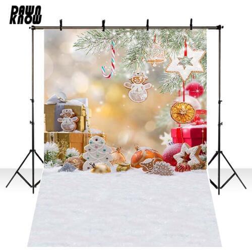 DAWNKNOW Merry Christmas Vinyl Photography Background Happy New Year Polyester Backdrop For Family Photo Studio 6106
