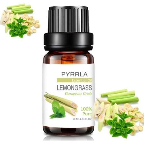 Pyrrla 10ml Lemongrass Pure Essential Oils For Aromatherapy Diffusers Repellent Eucalyptus Camphor Vanilla Citronella Aroma Oil