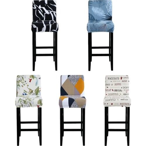 Elastic Printed Bar Stool Covers Washable Thick Soft Kitchen Cafe Home Hotel