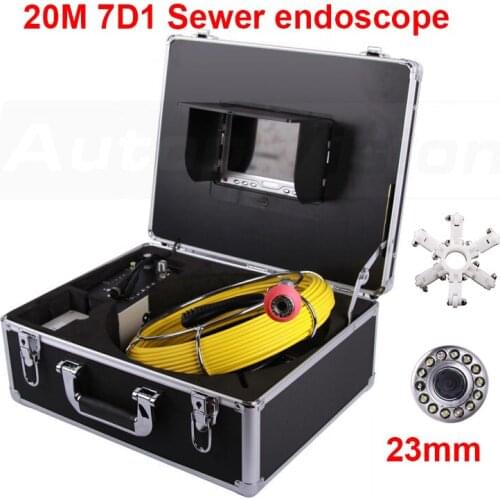 Endoscpe video inspection 7D1 20M UPS DHL Shipping Pipe Drain Sewer Inspection camera waterproof 65ft 20M drain industral DVR