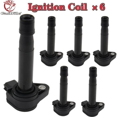 CARBOLE 6 PCS Black Ignition Coils for Honda Accord Pilot Odyssey / Acura MDX RL EX 2001 2002 2003 2004 2005 2006 2007 2008 2009