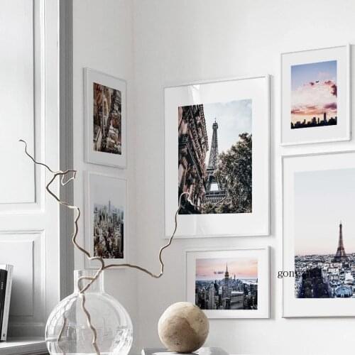 Paris Tower Famous Travel City Architecture Nordic Posters Landscape Canvas Painting Prints Wall Art Pictures Living Room Decor