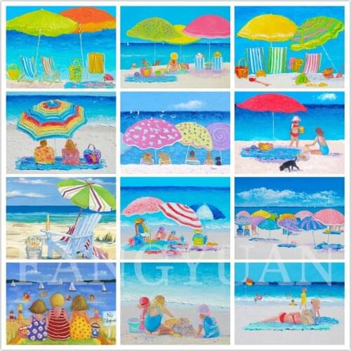 Cartoon Beach Scenery Diamond Painting Full Square/round Drill 5D Diy Rhinestone Embroidery Cross Stitch Home Decoration Gift