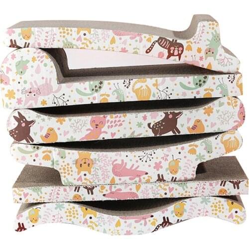 Cat Scratcher Corrugated Paper Pet New Scratcher Wear-resistant Claws Cardboard Cat Toy To Send Catnip