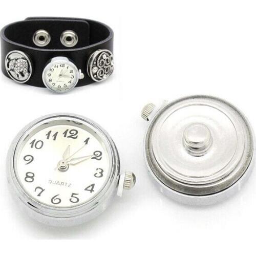 Hot selling 6pcs/lot white Watch snaps buttons charms DIY snaps bracelets ginger snap jewelry Watch Face Click Snap Buttons