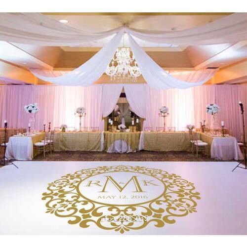 Hot Sale Wedding Floor Stickers Waterproof Decoration Vinyl Dance Floor Decal Personalized Removable Wedding Sticker ZA103C