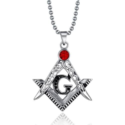 Masonic Pendants Necklace for Men Titanium steel Fashion Jewelry Europe United States popular jewelry wholesale NE76G