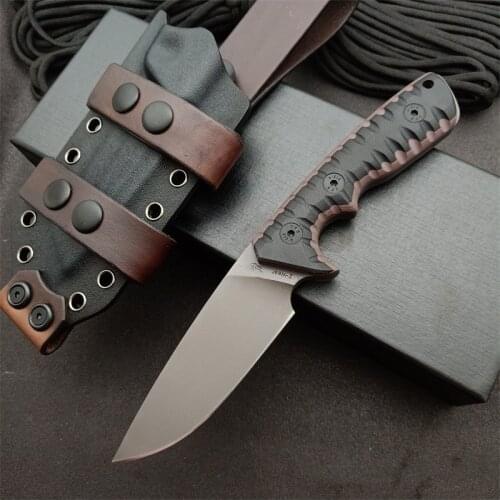 MB M27 Outdoor Fixed Blade Survival Tactical Straight Knife Z-wear Blade 60HRC G-10 Handle EDC Camping Hunting Knives