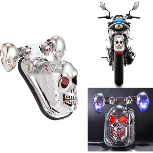 Fashion Motorcycle Skull Turn Signal Light Rear Brake Tail Light 12V 5W Motorbike tail light Devil taillights