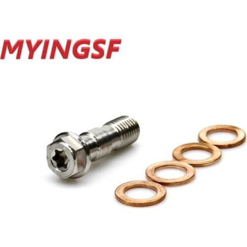 Moto Brake Master Cylinder Oil Hose Screw Universal Tube Tubing Screws Bolts with Washer for Motorcycle M10x1.25 Moto Brake Mas