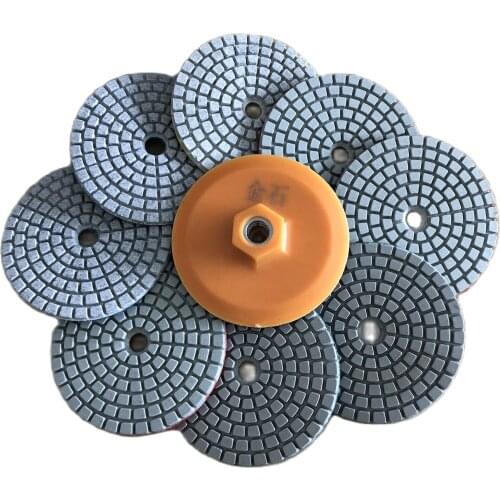 5PCS/Set 3 Inch 90mm White Diamond Polishing Pads Kit Wet for Granite Stone Concrete Marble Polishing Use Grinding Discs Set