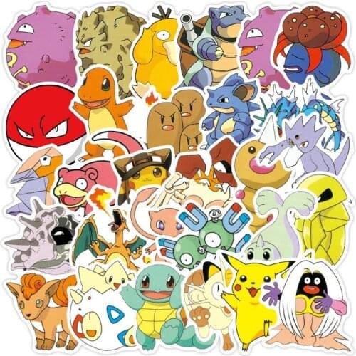 Pokemon Pikachu Graffiti Stickers Anime Cartoon Cute Style Characters Suitcase Laptop Scooter Car Decoration Sticker Pack Gift