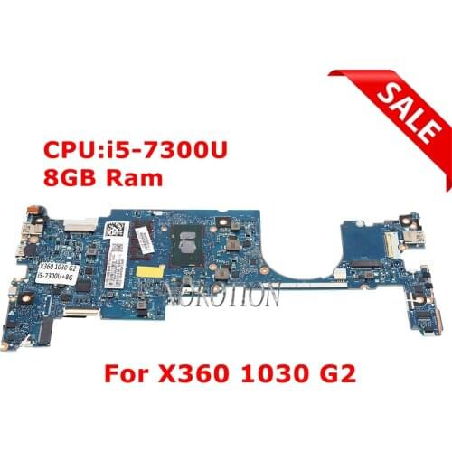 NOKOTION 6050A2848001-MB-A01 920053-601 920053-001 For HP EliteBook X360 1030 G2 Laptop motherboard i5-7300U 2.60GHz 8GB Ram