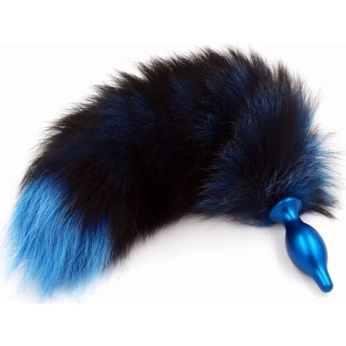New Anal plug Fox tails With metal butt plug Sex toys Erotic games Role play toys Real tails