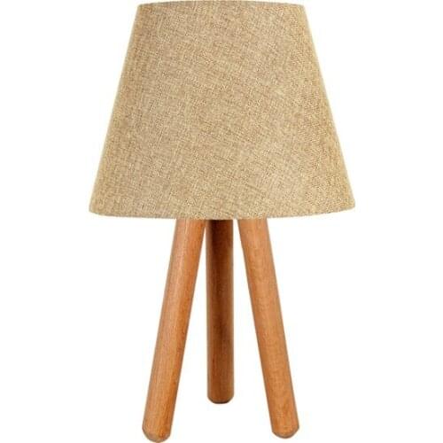 New 3 to Legged Tripod Wood Lampshade Table Lamp Sand Beige Lampshade