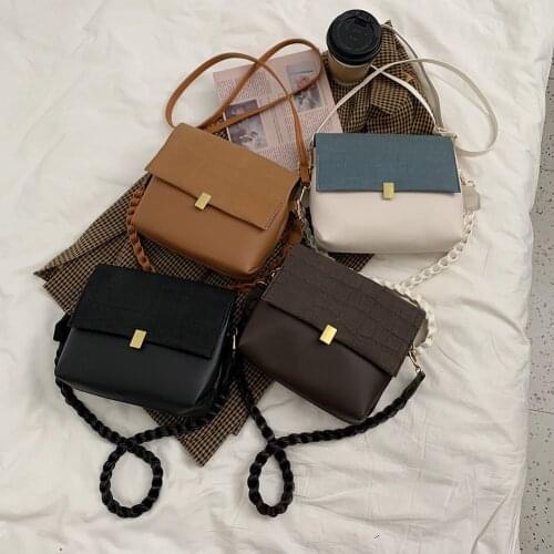 Autumn Shoulder Tote Female Casual Scrub PU Stone Pattern Messenger Bag Purse Fashion Exquisite Shopping Bag