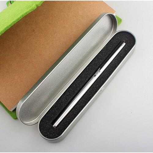 Financial Tip 0.38mm Extra Fine Fountain Pen Silver Ink Pens Steel Metal Classic 126 Office School A6619