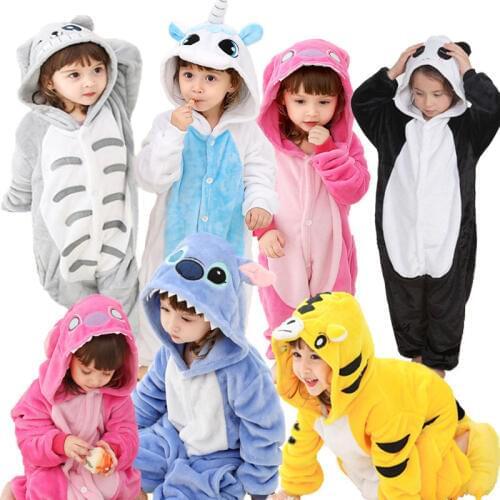 Kids Animal Panda Pajamas Onesie Children Cotton Bat Rabbit kigurumi Baby Boys Girls Blanket Sleeper Teenager Pyjamas Sleepwear