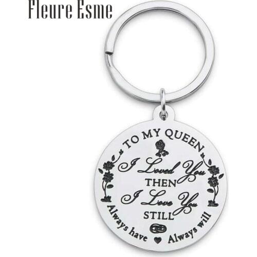 Valentines Wedding Day Gift Women Keychain for Wife Birthday Bride Girl Her Girls Daughter Marriage Chrismas My Queen Gift