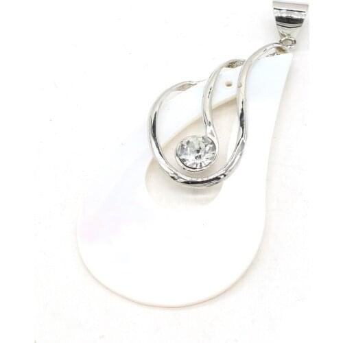 Natural Shell Pendant Exquisite Waterdrop Shape White Shell Black Shell Accented Charms for Jewelry Making Necklace Bracelet DIY