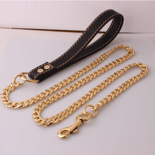 Pitbull Dog Leash Lead 11.5mm Width 125cm lengtg Stainless Steel Pet Dog Chain Collar Lead for Small Large Dogs Bulldog