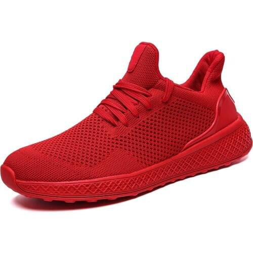 Plus Size Summer Lightweight Sport Shoes Man Sneakers Red Lightweight Running Shoes Mens Sports Shoes Male Trainers GME-0055