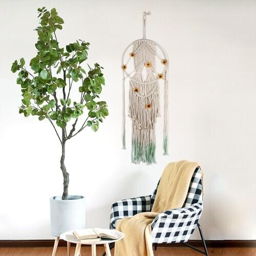 Nordic Fashion Tapestry Macrame Wall Hanging Sofa Background Pendant Boho Hand-woven Cotton And Linen Ornaments