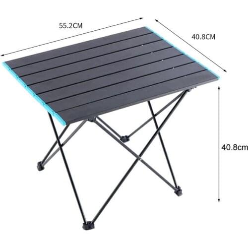 Folding Camping Table Portable Family Trip Solid Wood Table Outdoor Picnic Barbecue Tables Aluminum Alloy Camping Desk Table