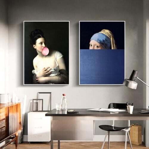 Funny Abstract Figure Canvas Painting World Famous Artwork Creative Wall Art Posters and Prints Nordic Living Room Home Decor